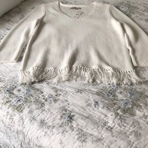 Loft white sweater size large NWT